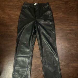 Abercrombie & Fitch Black Leather Trousers